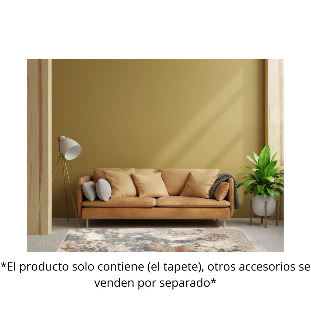 TAPETE LAVIN BESNI T4034 | Tapete Decorativo para Recepción Hotel Hogar Departamento Sala | GRIS ORO | Varias Medidas | Rectangular Circular | Interior | Hotel Habitación Airbnb Sala Recamara Estudio