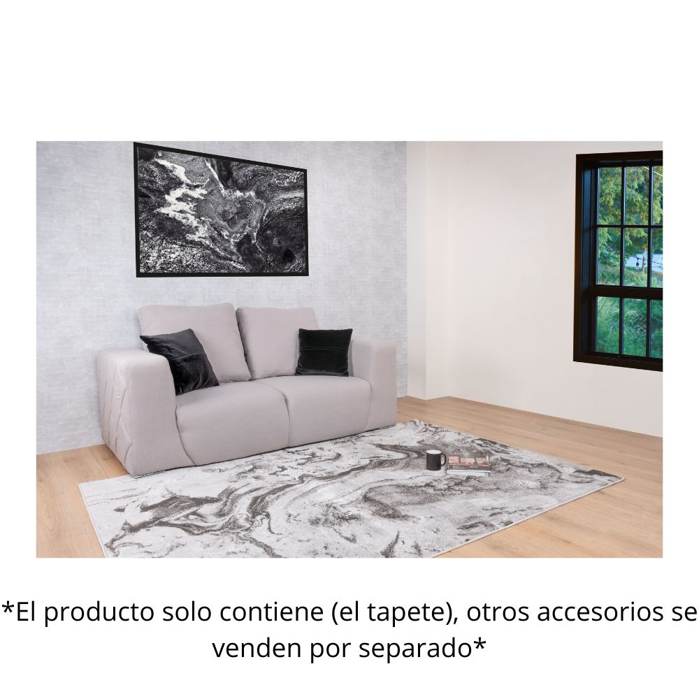 TAPETE LAVIN AYDA T9014 | Tapete Decorativo para Recepción Hotel Hogar Departamento Sala | GRIS PLATA | Varias Medidas | Rectangular | Interior | Hotel Habitación Airbnb Sala Recamara Estudio