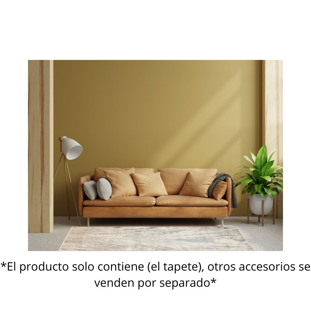 TAPETE LAVIN BESNI T4053 | Tapete Decorativo para Recepción Hotel Hogar Departamento Sala | GRIS ORO | Varias Medidas | Rectangular Circular | Interior | Hotel Habitación Airbnb Sala Recamara Estudio