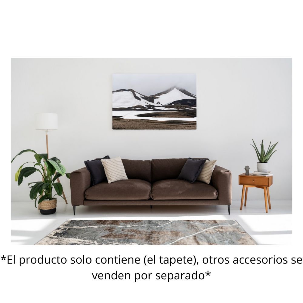 TAPETE LAVIN BESNI T4036 | Tapete Decorativo para Recepción Hotel Hogar Departamento Sala | GRIS ORO | Varias Medidas | Rectangular Circular | Interior | Hotel Habitación Airbnb Sala Recamara Estudio