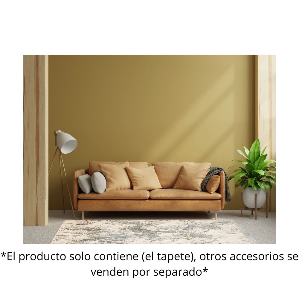 TAPETE LAVIN BESNI T4055 | Tapete Decorativo para Recepción Hotel Hogar Departamento Sala | GRIS ORO | Varias Medidas | Rectangular Circular | Interior | Hotel Habitación Airbnb Sala Recamara Estudio