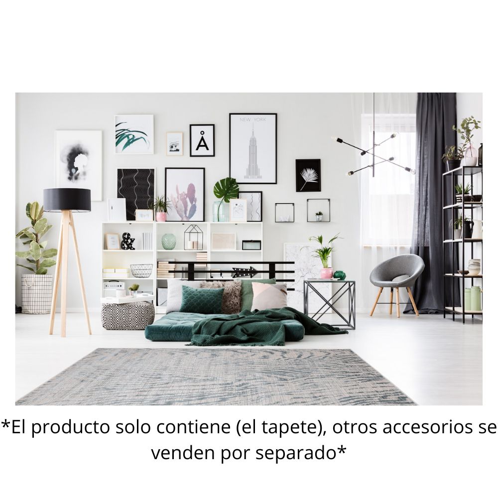 TAPETE LAVIN BELMA U6021 | Tapete Decorativo para Recepción Hotel Hogar Departamento Sala | PLATA GRIS | Varias Medidas | Rectangular | Interior | Hotel Habitación Airbnb Sala Recamara Estudio