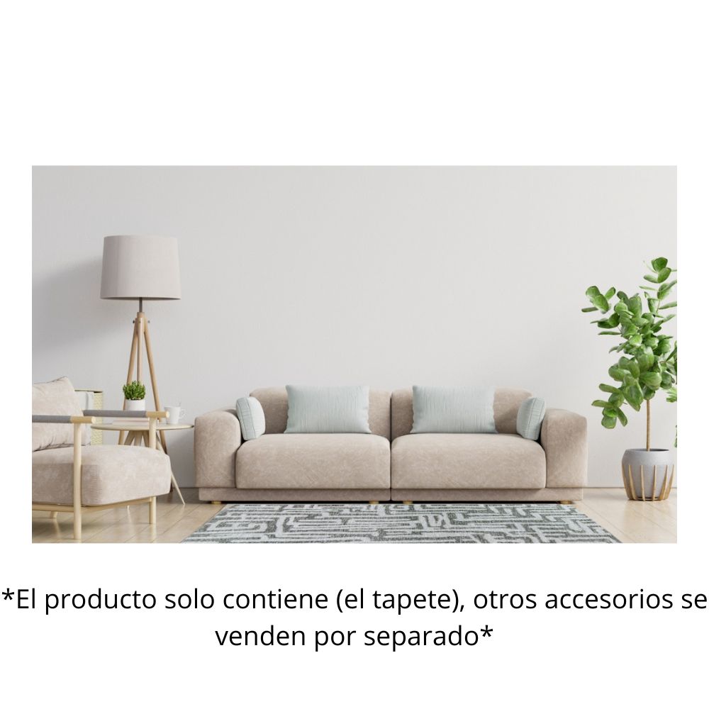 TAPETE LAVIN BALLY N2004 | Tapete Decorativo para Recepción Hotel Hogar Departamento Sala | GRIS CLARO | Varias Medidas | Rectangular | Interior | Hotel Habitación Airbnb Sala Recamara Estudio