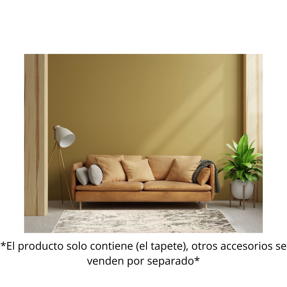 TAPETE LAVIN BESNI T4054 | Tapete Decorativo para Recepción Hotel Hogar Departamento Sala | GRIS ORO | Varias Medidas | Rectangular Circular | Interior | Hotel Habitación Airbnb Sala Recamara Estudio
