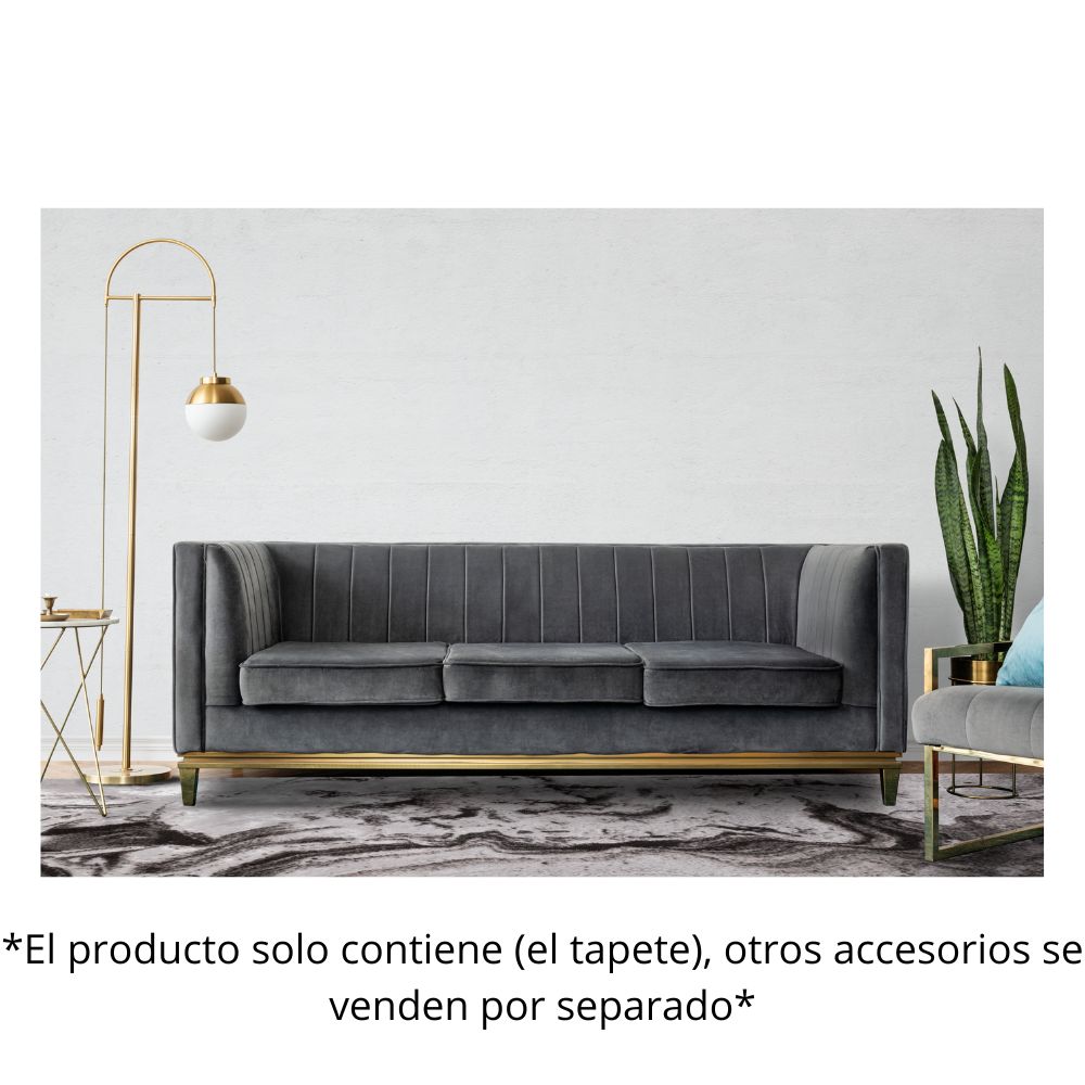 TAPETE LAVIN AYDA T9014 | Tapete Decorativo para Recepción Hotel Hogar Departamento Sala | GRIS PLATA | Varias Medidas | Rectangular | Interior | Hotel Habitación Airbnb Sala Recamara Estudio