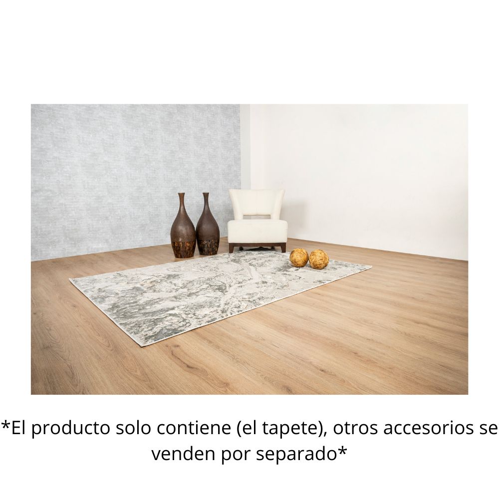 TAPETE LAVIN BESNI T4054 | Tapete Decorativo para Recepción Hotel Hogar Departamento Sala | GRIS ORO | Varias Medidas | Rectangular Circular | Interior | Hotel Habitación Airbnb Sala Recamara Estudio