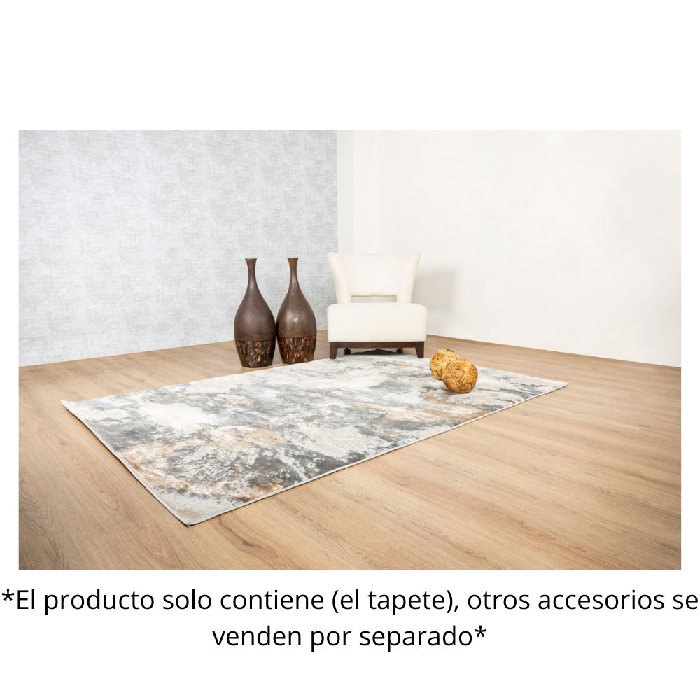 TAPETE LAVIN BESNI T4034 | Tapete Decorativo para Recepción Hotel Hogar Departamento Sala | GRIS ORO | Varias Medidas | Rectangular Circular | Interior | Hotel Habitación Airbnb Sala Recamara Estudio