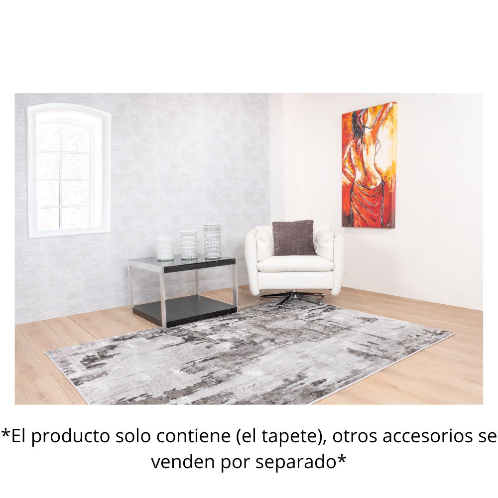 TAPETE LAVIN AYDA T9015 | Tapete Decorativo para Recepción Hotel Hogar Departamento Sala | GRIS PLATA | Varias Medidas | Rectangular | Interior | Hotel Habitación Airbnb Sala Recamara Estudio