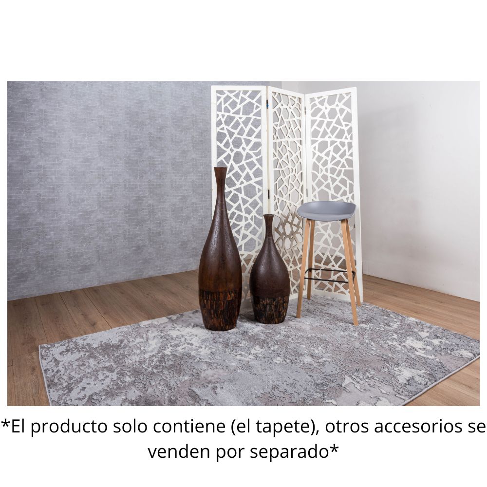 TAPETE LAVIN AYDA T9017 | Tapete Decorativo para Recepción Hotel Hogar Departamento Sala | GRIS PLATA | Varias Medidas | Rectangular | Interior | Hotel Habitación Airbnb Sala Recamara Estudio