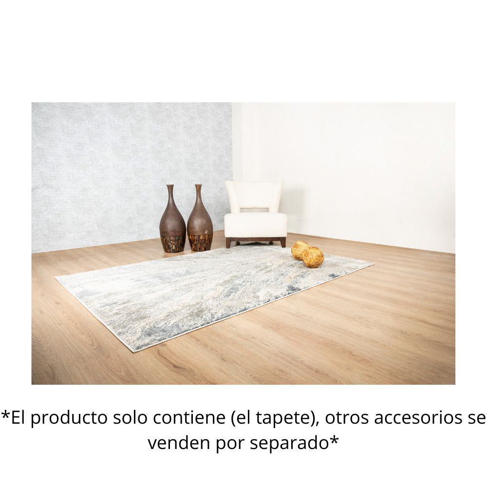 TAPETE LAVIN BESNI T4053 | Tapete Decorativo para Recepción Hotel Hogar Departamento Sala | GRIS ORO | Varias Medidas | Rectangular Circular | Interior | Hotel Habitación Airbnb Sala Recamara Estudio