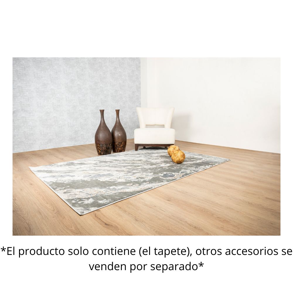 TAPETE LAVIN BESNI T4052 | Tapete Decorativo para Recepción Hotel Hogar Departamento Sala | GRIS ORO | Varias Medidas | Rectangular Circular | Interior | Hotel Habitación Airbnb Sala Recamara Estudio