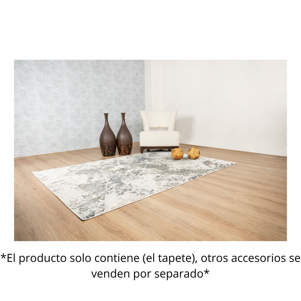 TAPETE LAVIN BESNI T4055 | Tapete Decorativo para Recepción Hotel Hogar Departamento Sala | GRIS ORO | Varias Medidas | Rectangular Circular | Interior | Hotel Habitación Airbnb Sala Recamara Estudio