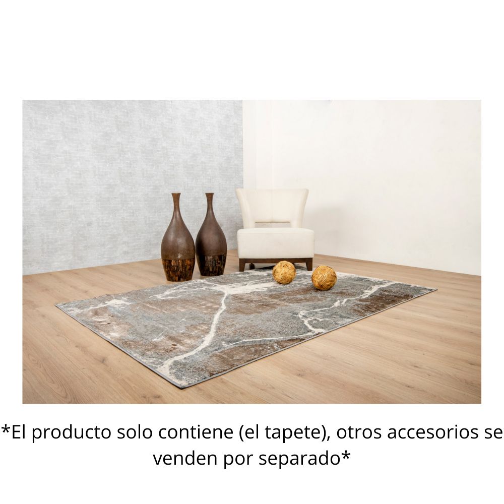 TAPETE LAVIN BESNI T4036 | Tapete Decorativo para Recepción Hotel Hogar Departamento Sala | GRIS ORO | Varias Medidas | Rectangular Circular | Interior | Hotel Habitación Airbnb Sala Recamara Estudio