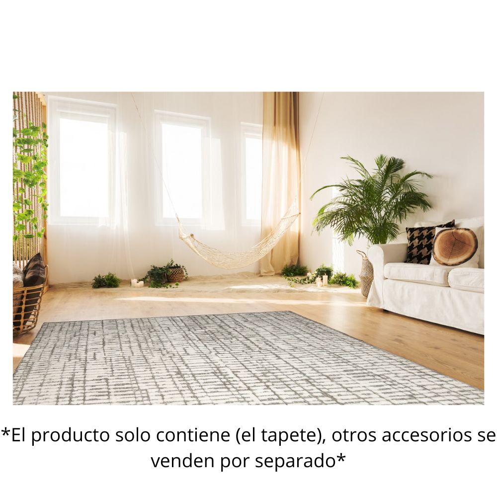 TAPETE LAVIN BALLY N2009 | Tapete Decorativo para Recepción Hotel Hogar Departamento Sala | GRIS MARFIL | Varias Medidas | Rectangular | Interior | Hotel Habitación Airbnb Sala Recamara Estudio
