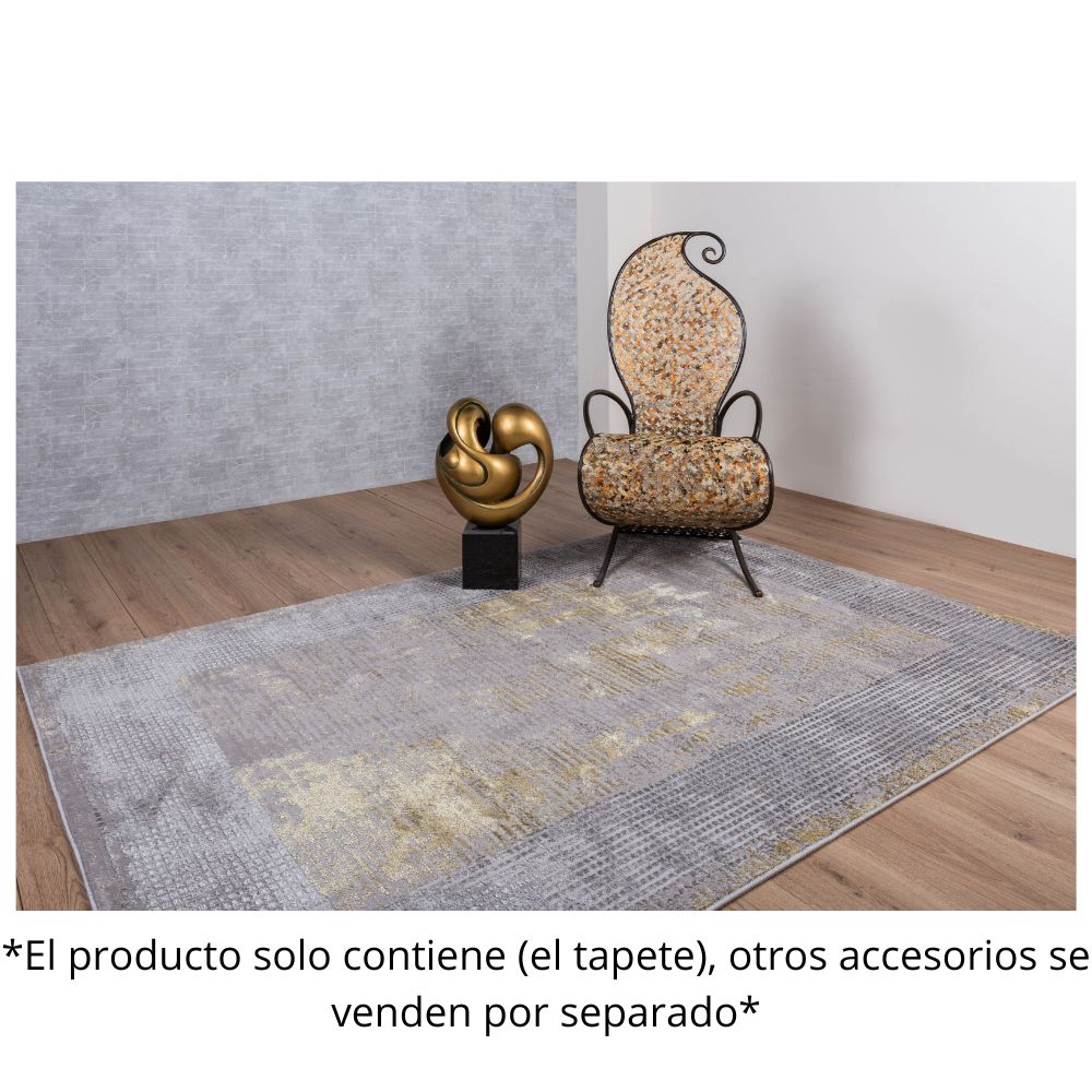 TAPETE LAVIN AYDA T9016 | Tapete Decorativo para Recepción Hotel Hogar Departamento Sala | GRIS PLATA | Varias Medidas | Rectangular | Interior | Hotel Habitación Airbnb Sala Recamara Estudio