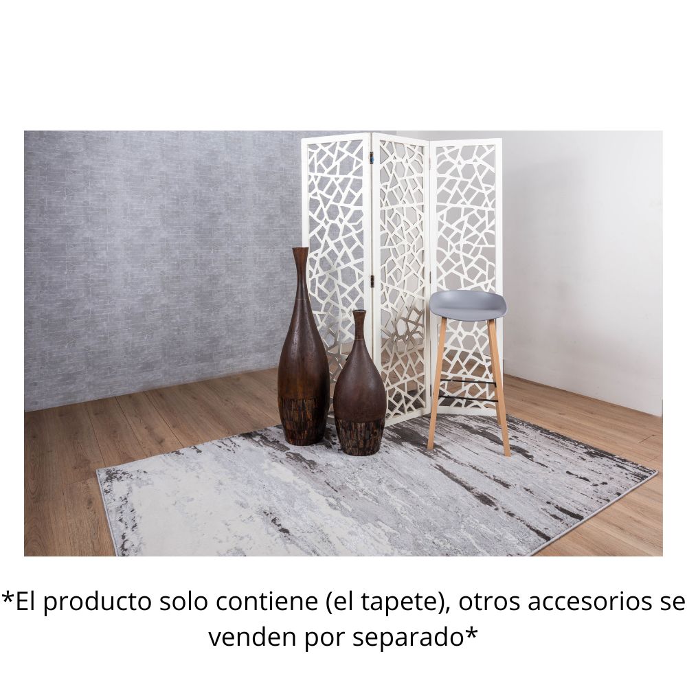 TAPETE LAVIN AYDA T9027 | Tapete Decorativo para Recepción Hotel Hogar Departamento Sala | GRIS PLATA | Varias Medidas | Rectangular | Interior | Hotel Habitación Airbnb Sala Recamara Estudio