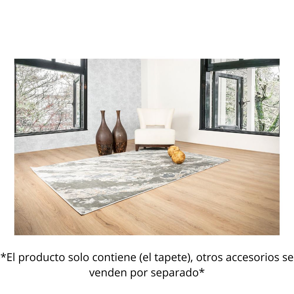 TAPETE LAVIN BESNI T4052 | Tapete Decorativo para Recepción Hotel Hogar Departamento Sala | GRIS ORO | Varias Medidas | Rectangular Circular | Interior | Hotel Habitación Airbnb Sala Recamara Estudio