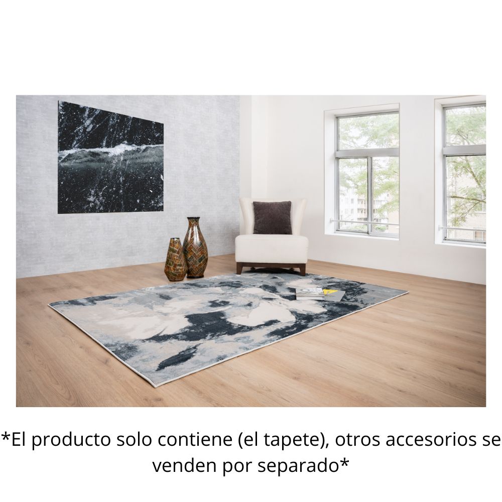 TAPETE LAVIN BELMA U6023 | Tapete Decorativo para Recepción Hotel Hogar Departamento Sala | PLANTA NEGRO | Varias Medidas | Rectangular | Interior | Hotel Habitación Airbnb Sala Recamara Estudio