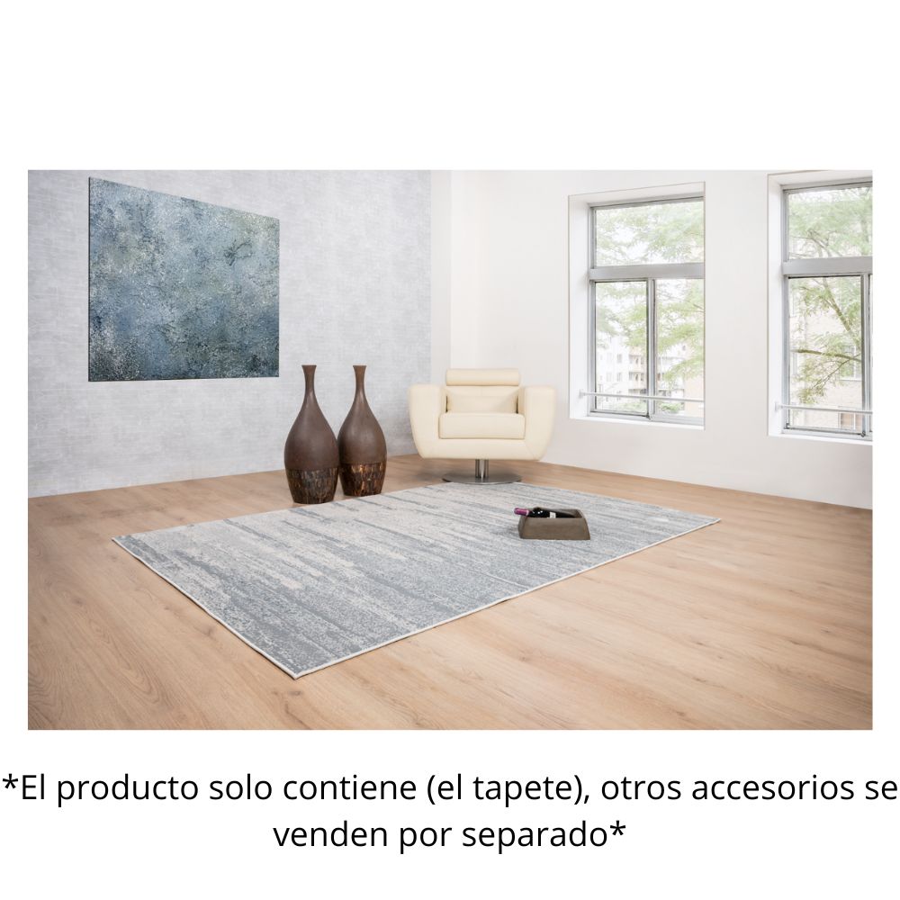 TAPETE LAVIN BELMA U6024 | Tapete Decorativo para Recepción Hotel Hogar Departamento Sala | PLATA GRIS | Varias Medidas | Rectangular | Interior | Hotel Habitación Airbnb Sala Recamara Estudio