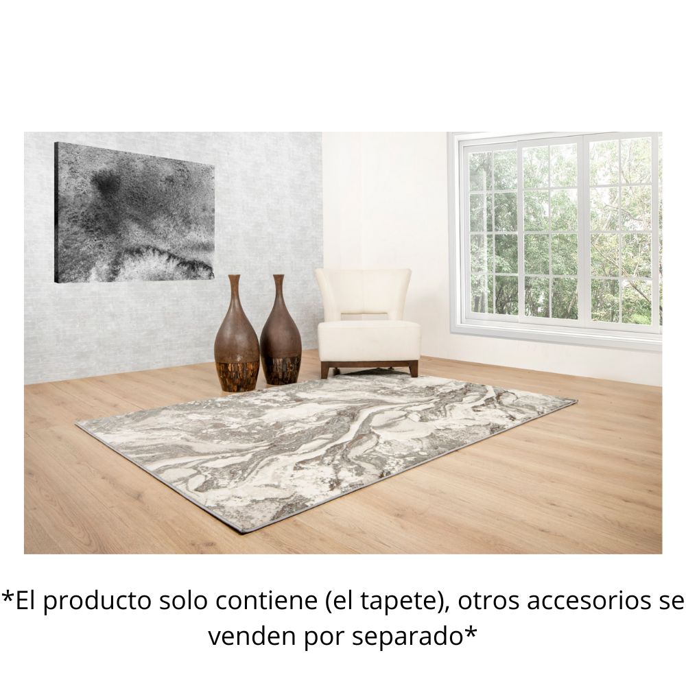 TAPETE LAVIN BESNI T4037 | Tapete Decorativo para Recepción Hotel Hogar Departamento Sala | GRIS ORO | Varias Medidas | Rectangular Circular | Interior | Hotel Habitación Airbnb Sala Recamara Estudio