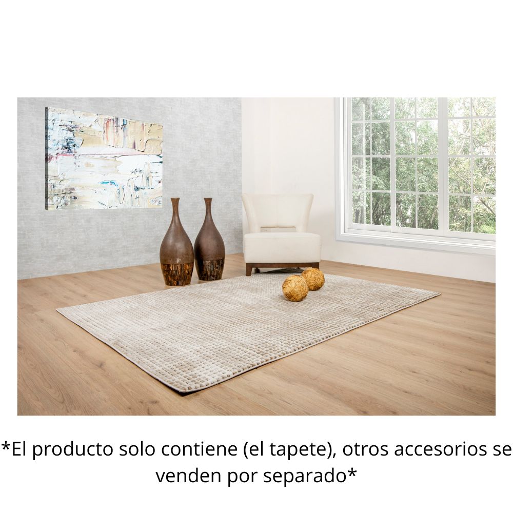 TAPETE LAVIN BESNI T4049 | Tapete Decorativo para Recepción Hotel Hogar Departamento Sala | GRIS ORO | Varias Medidas | Rectangular y Circular | Interior | Hotel Habitación Airbnb Sala Recamara Estudio