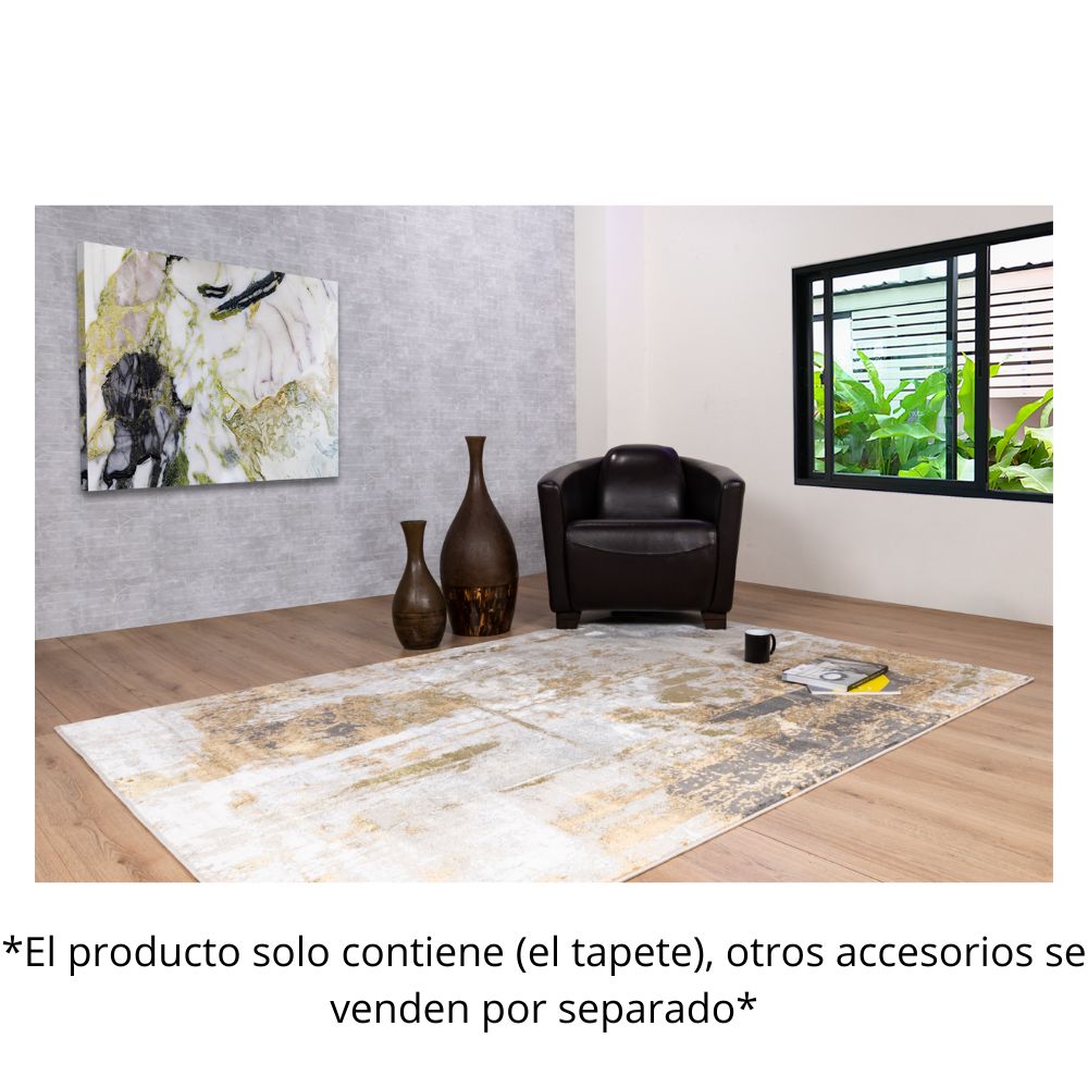 TAPETE LAVIN ARTEMA U6014 | Tapete Decorativo para Recepción Hotel Hogar Departamento Sala | ORO TAUPE | Varias Medidas | Rectangular | Interior | Hotel Habitación Airbnb Sala Recamara Estudio