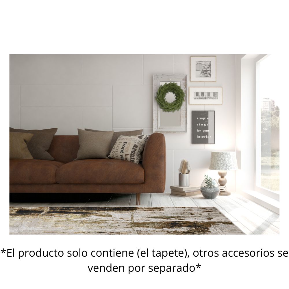 TAPETE LAVIN ARTEMA U6014 | Tapete Decorativo para Recepción Hotel Hogar Departamento Sala | ORO TAUPE | Varias Medidas | Rectangular | Interior | Hotel Habitación Airbnb Sala Recamara Estudio