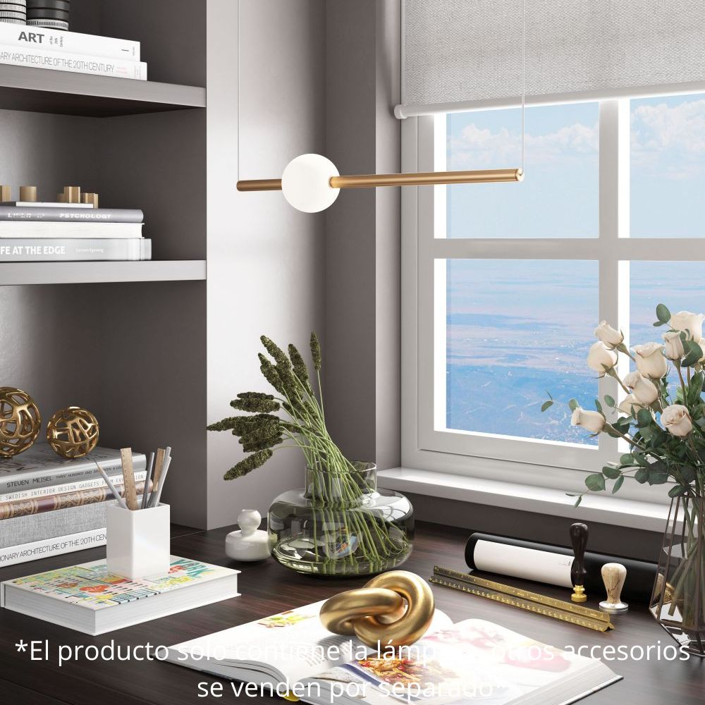 Lámpara de Techo para Sala de Estar | Oro Latón Blanco | Acero Galvanizado Vidrio Esmerilado | Interior Cuarto Sala de Espera Habitación Decorativa Hogar Interior Decorativos Lampara Iluminacion Lampara Piso Lampara Moderna Luz Cocina Sala de Estar Dormitorio LÁMPARA NOGAL BEAT ADEO