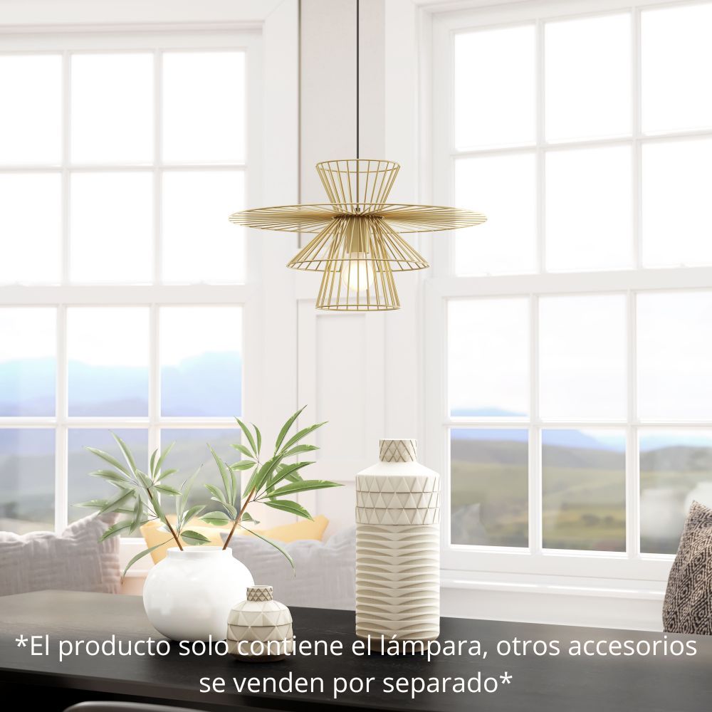 Lámpara de Techo para Comedor | Oro | Acero | Interior Cuarto Sala de Espera Habitación Decorativa Hogar Interior Decorativos Lampara Iluminacion Lampara Piso Lampara Moderna Luz Cocina Sala de Estar Dormitorio  LÁMPARA NOGAL BEAT AZZI