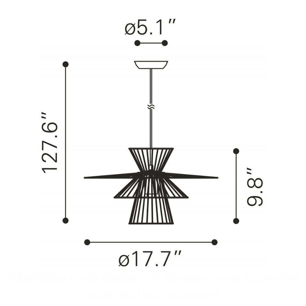 Lámpara de Techo para Comedor | Oro | Acero | Interior Cuarto Sala de Espera Habitación Decorativa Hogar Interior Decorativos Lampara Iluminacion Lampara Piso Lampara Moderna Luz Cocina Sala de Estar Dormitorio  LÁMPARA NOGAL BEAT AZZI