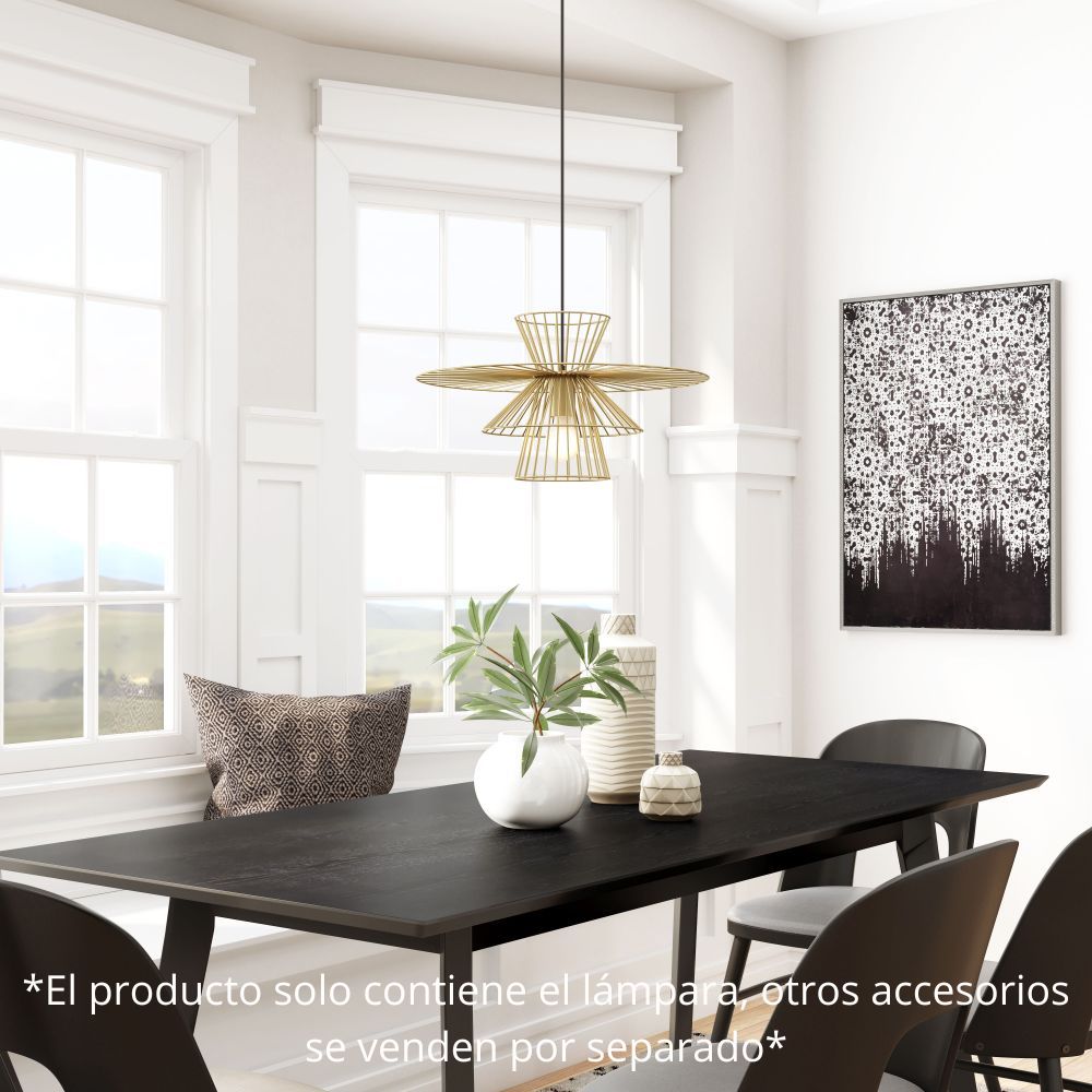 Lámpara de Techo para Comedor | Oro | Acero | Interior Cuarto Sala de Espera Habitación Decorativa Hogar Interior Decorativos Lampara Iluminacion Lampara Piso Lampara Moderna Luz Cocina Sala de Estar Dormitorio  LÁMPARA NOGAL BEAT AZZI