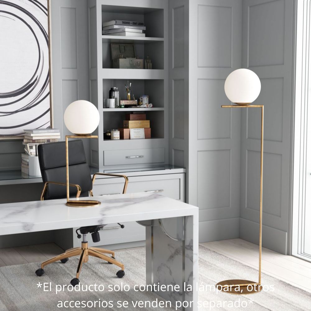 Lámpara de Pie para Oficina Sala de Estar | Latón Oro Blanco | Acero Galvanizado Vidrio Esmerilado | Interior Cuarto Sala de Espera Habitacion Decorativa Hogar Interior Decorativos Lampara Iluminacion Lampara Piso Lampara Moderna Luz Cocina Sala de Estar LÁMPARA NOGAL BEAT BELAIR