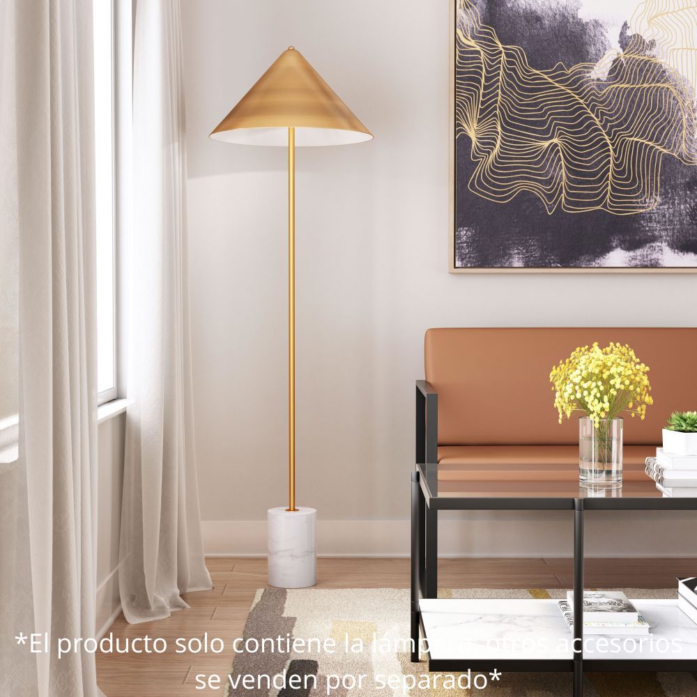 Lámpara de Pie para Sala de Estar | Base Estructura Mármol | Oro | Acero | Interior Cuarto Sala de Espera Habitación Decorativa Hogar Interior Decorativos Lampara Iluminacion Lampara Piso Lampara Moderna Luz Cocina Sala de Estar Dormitorio LÁMPARA NOGAL BEAT BIANCA 