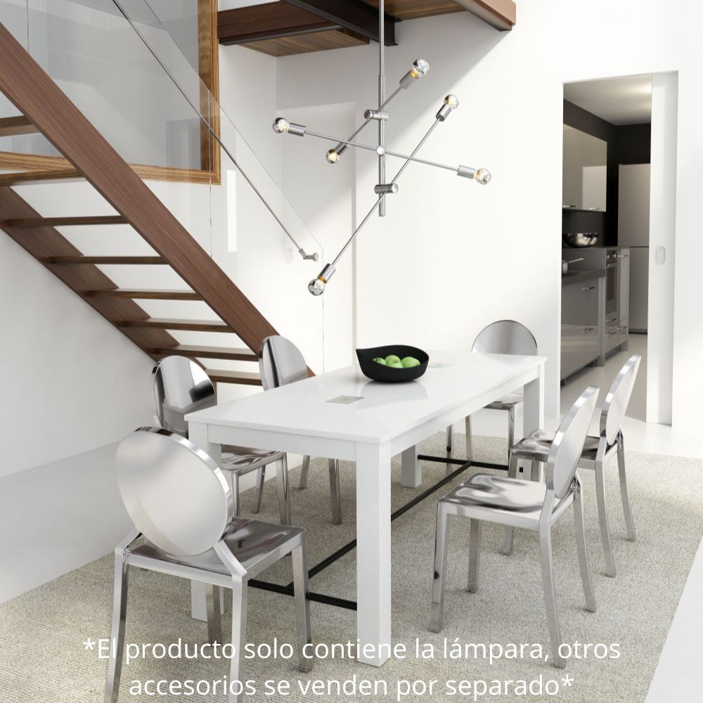 Lámpara de Techo para Comedor | Acero Cromado | Interior Cuarto Sala de Espera Habitacion Decorativa Hogar Interior Decorativos Lampara Iluminacion Lampara Piso Lampara Moderna Luz Cocina Sala de Estar LÁMPARA NOGAL BEAT BRIXTON