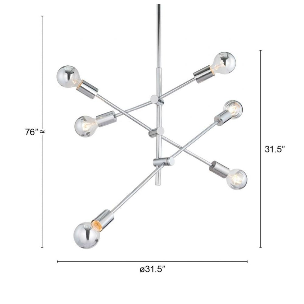 Lámpara de Techo para Comedor | Acero Cromado | Interior Cuarto Sala de Espera Habitacion Decorativa Hogar Interior Decorativos Lampara Iluminacion Lampara Piso Lampara Moderna Luz Cocina Sala de Estar LÁMPARA NOGAL BEAT BRIXTON