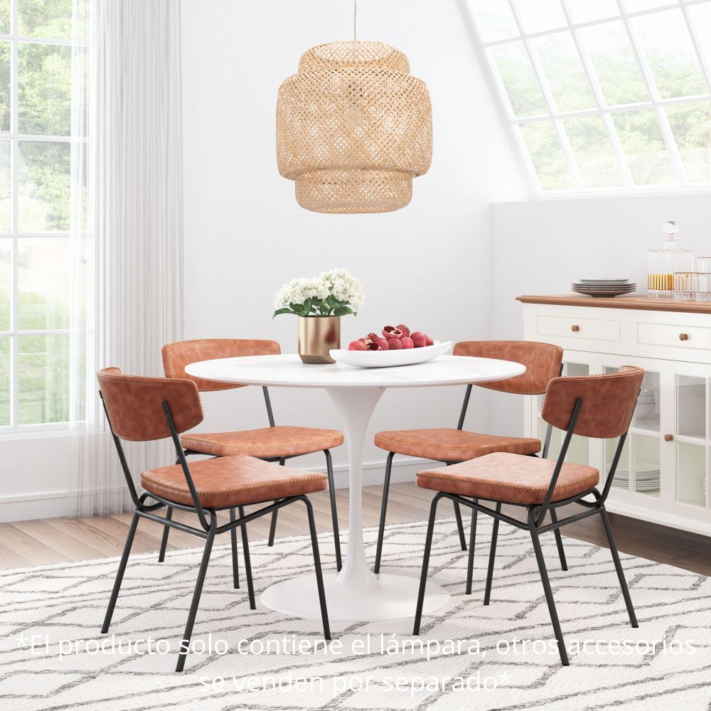 Lámpara de Techo para Comedor | Marrón Natural | Bambú Acero | Interior Cuarto Sala de Espera Habitación Decorativa Hogar Interior Decorativos Lampara Iluminacion Lampara Piso Lampara Moderna Luz Cocina Sala de Estar Dormitorio LÁMPARA NOGAL BEAT FINCH