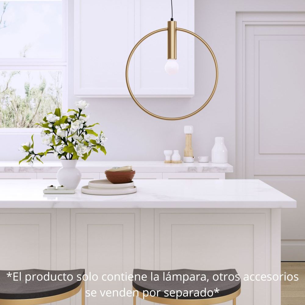 Lámpara de Techo para Barra | Latón Oro | Acero Galvanizado | Interior Cuarto Sala de Espera Habitación Decorativa Hogar Interior Decorativos Lampara Iluminacion Lampara Piso Lampara Moderna Luz Cocina Sala de Estar Dormitorio LÁMPARA NOGAL BEAT IRENZA