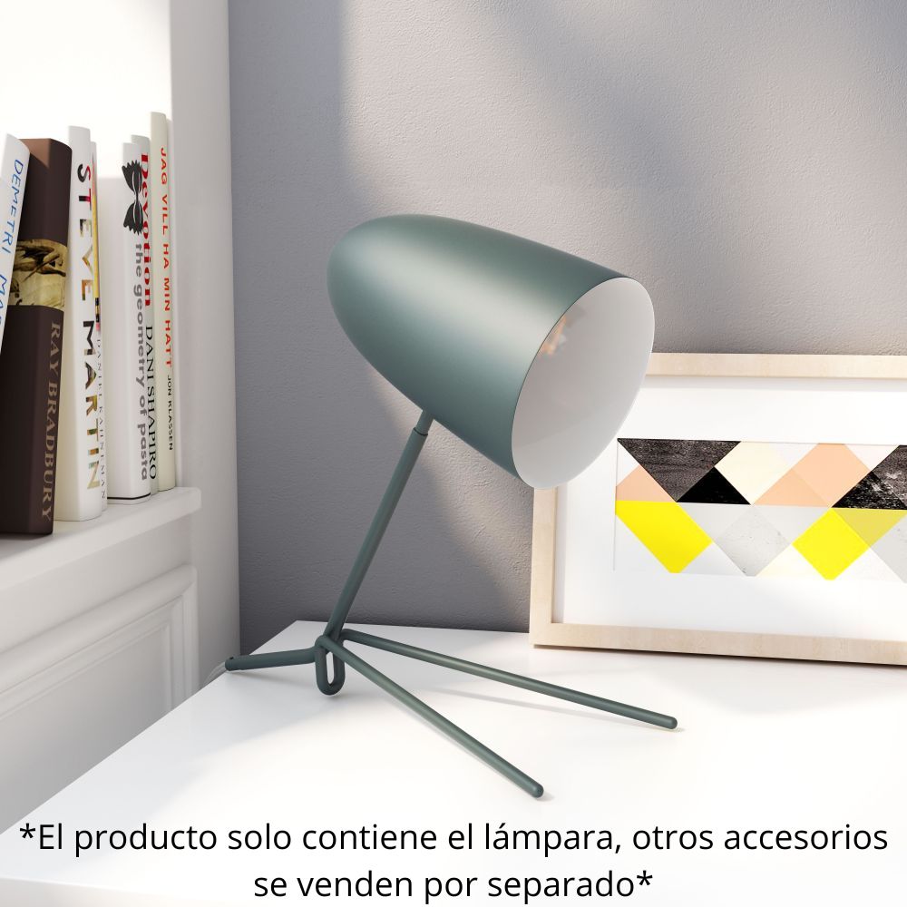 Lámpara de Mesa para Estudio | Verde | Acero | Interior Cuarto Sala de Espera Habitación Decorativa Hogar Interior Decorativos Lampara Iluminacion Lampara Piso Lampara Moderna Luz Cocina Sala de Estar Dormitorio LÁMPARA NOGAL BEAT JAMISON