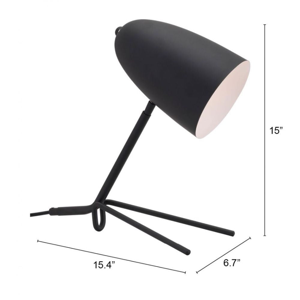 Lámpara de Mesa para Habitación | Negro | Acero | Interior Cuarto Sala de Espera Habitación Decorativa Hogar Interior Decorativos Lampara Iluminacion Lampara Piso Lampara Moderna Luz Cocina Sala de Estar Dormitorio LÁMPARA NOGAL BEAT JAMISON