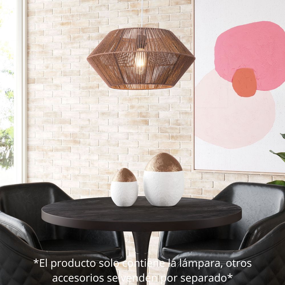 Lámpara de Techo para Sala de Estar | Marrón Natural | Acero Papel | Interior Cuarto Sala de Espera Habitación Decorativa Hogar Interior Decorativos Lampara Iluminacion Lampara Piso Lampara Moderna Luz Cocina Sala de Estar Dormitorio LÁMPARA NOGAL BEAT KENDRICK 