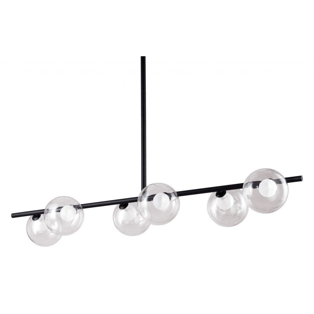 Lámpara de Techo para Comedor | Negro | Acero Vidrio Transparente | Interior Cuarto Sala de Espera Habitación Decorativa Hogar Interior Decorativos Lampara Iluminacion Lampara Piso Lampara Moderna Luz Cocina Sala de Estar Dormitorio  LÁMPARA NOGAL BEAT KEYOZ