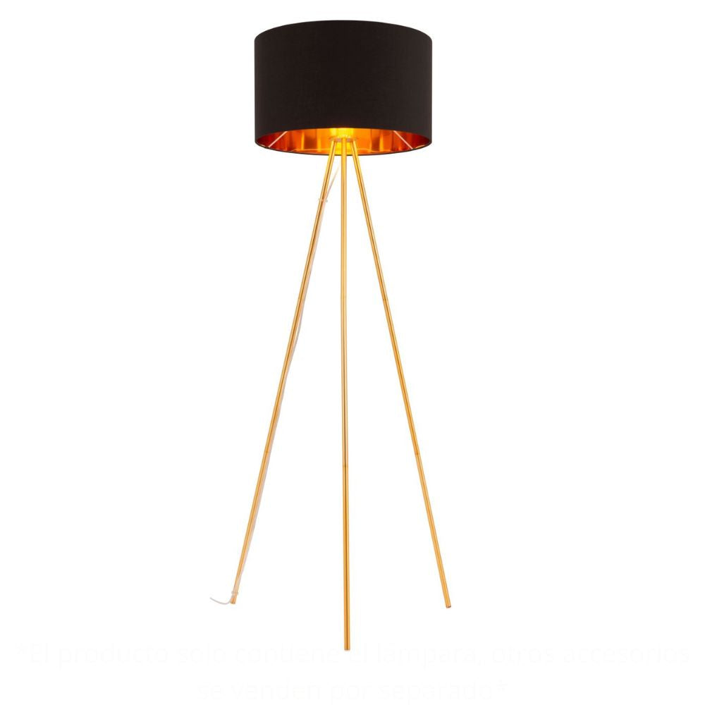 Lámpara de Pie para Sala de Estar | Oro | Acero Polialgodón Negro | Interior Cuarto Sala de Espera Habitación Decorativa Hogar Interior Decorativos Lampara Iluminacion Lampara Piso Lampara Moderna Luz Cocina Sala de Estar Dormitorio LÁMPARA NOGAL BEAT MARIEL