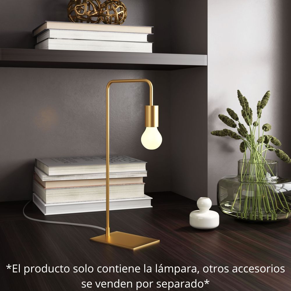 Lámpara de Mesa para Habitación | Oro | Acero Galvanizado | Interior Cuarto Sala de Espera Habitación Decorativa Hogar Interior Decorativos Lampara Iluminacion Lampara Piso Lampara Moderna Luz Cocina Sala de Estar Dormitorio LÁMPARA NOGAL BEAT MARTIA 