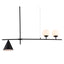 Lámpara de Techo para Comedor | Negro | Acero Vidrio Esmerilado | Interior Cuarto Sala de Espera Habitación Decorativa Hogar Interior Decorativos Lampara Iluminacion Lampara Piso Lampara Moderna Luz Cocina Sala de Estar Dormitorio LÁMPARA NOGAL BEAT RICHIZA