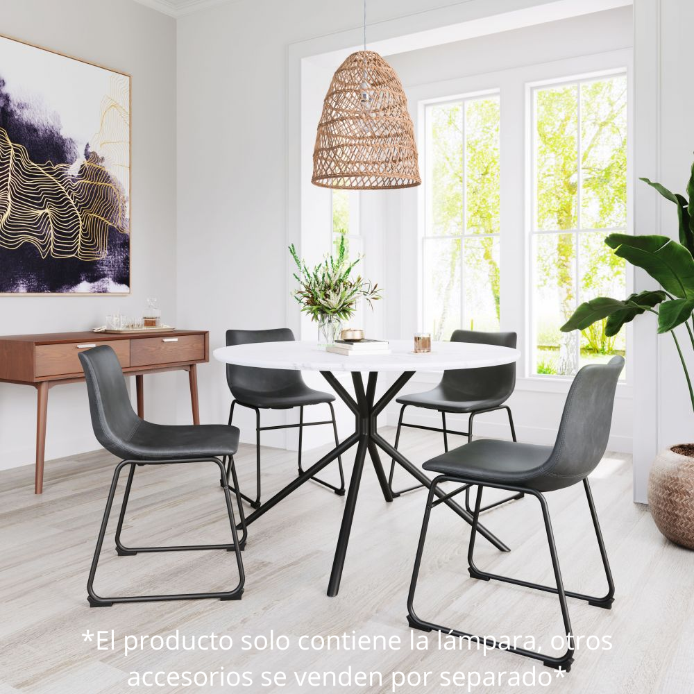 Lámpara de Techo para Comedor | Marrón Natural | Acero Ratán | Interior Cuarto Sala de Espera Habitación Decorativa Hogar Interior Decorativos Lampara Iluminacion Lampara Piso Lampara Moderna Luz Cocina Sala de Estar Dormitorio LÁMPARA NOGAL BEAT SAINTS 