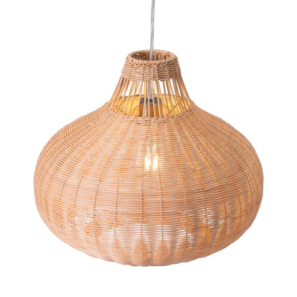 Lámpara de Techo para Sala de Estar | Marrón Natural | Acero Ratán | Interior Cuarto Sala de Espera Habitación Decorativa Hogar Interior Decorativos Lampara Iluminacion Lampara Piso Lampara Moderna Luz Cocina Sala de Estar Dormitorio LÁMPARA NOGAL BEAT VINCENT