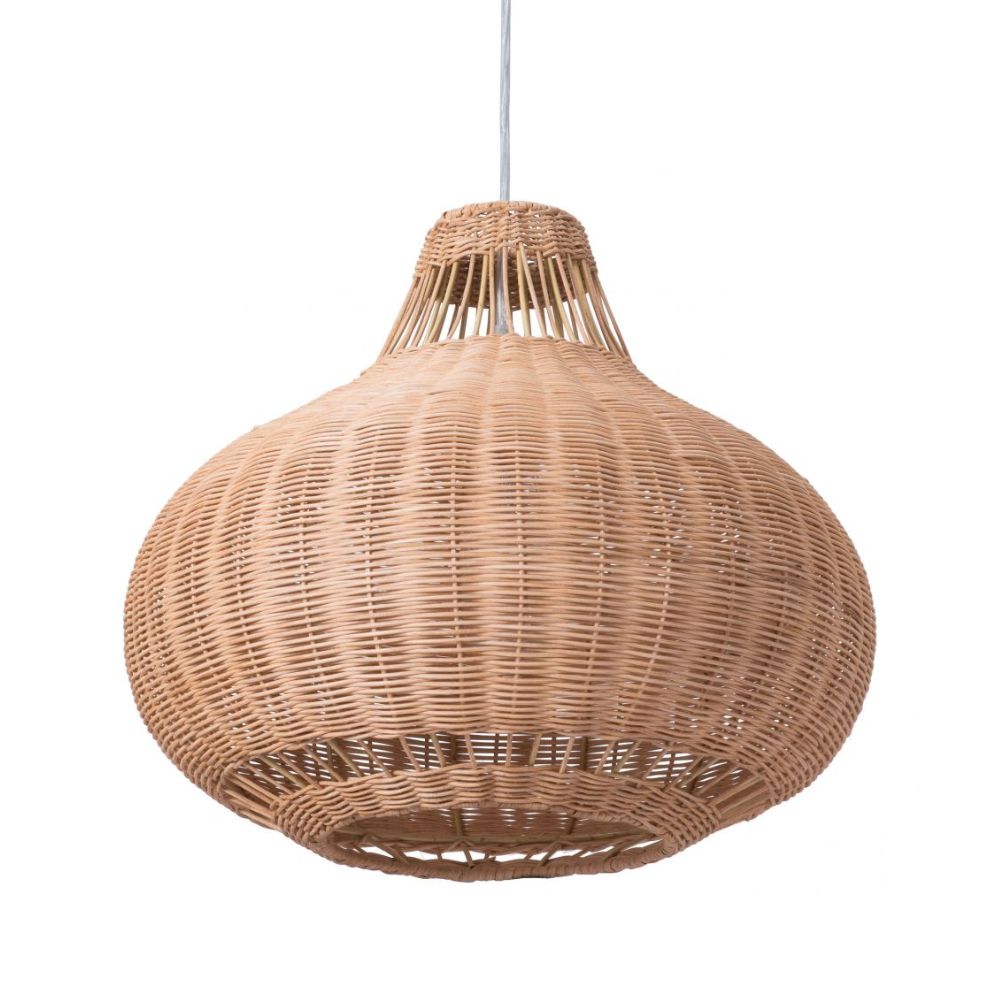 Lámpara de Techo para Sala de Estar | Marrón Natural | Acero Ratán | Interior Cuarto Sala de Espera Habitación Decorativa Hogar Interior Decorativos Lampara Iluminacion Lampara Piso Lampara Moderna Luz Cocina Sala de Estar Dormitorio LÁMPARA NOGAL BEAT VINCENT