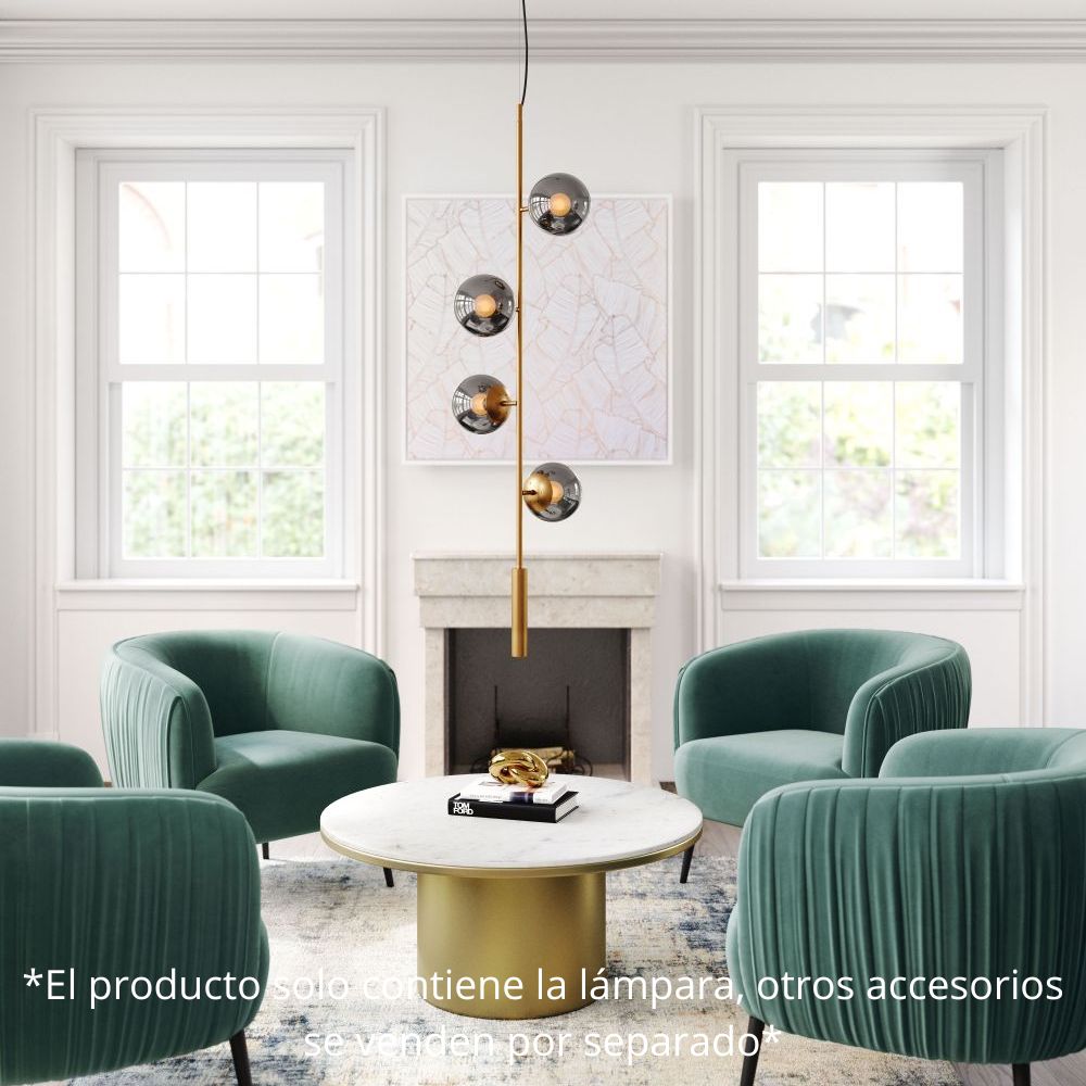 Lámpara de Techo para Sala de Estar | Negro Latón | Acero Vidrio Tintado | Interior Cuarto Sala de Espera Habitación Decorativa Hogar Interior Decorativos Lampara Iluminacion Lampara Piso Lampara Moderna Luz Cocina Sala de Estar Dormitorio LÁMPARA NOGAL BEAT ZATARA 