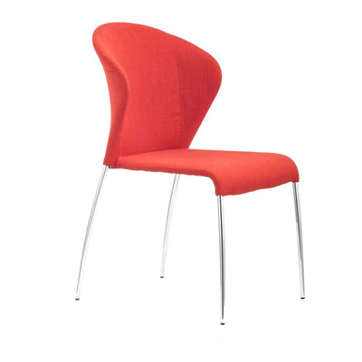 Silla Moderna para Comedor | Base Acero Cromado | Naranja | Tejido 100% Poliéster | Interior Casa Sala de Estar Restaurante Cafetería Zona de Comida Hotel Banquetes Descanso Decoración Casual Comedor Cocina Moderna SILLA NOGAL BEAT OULU