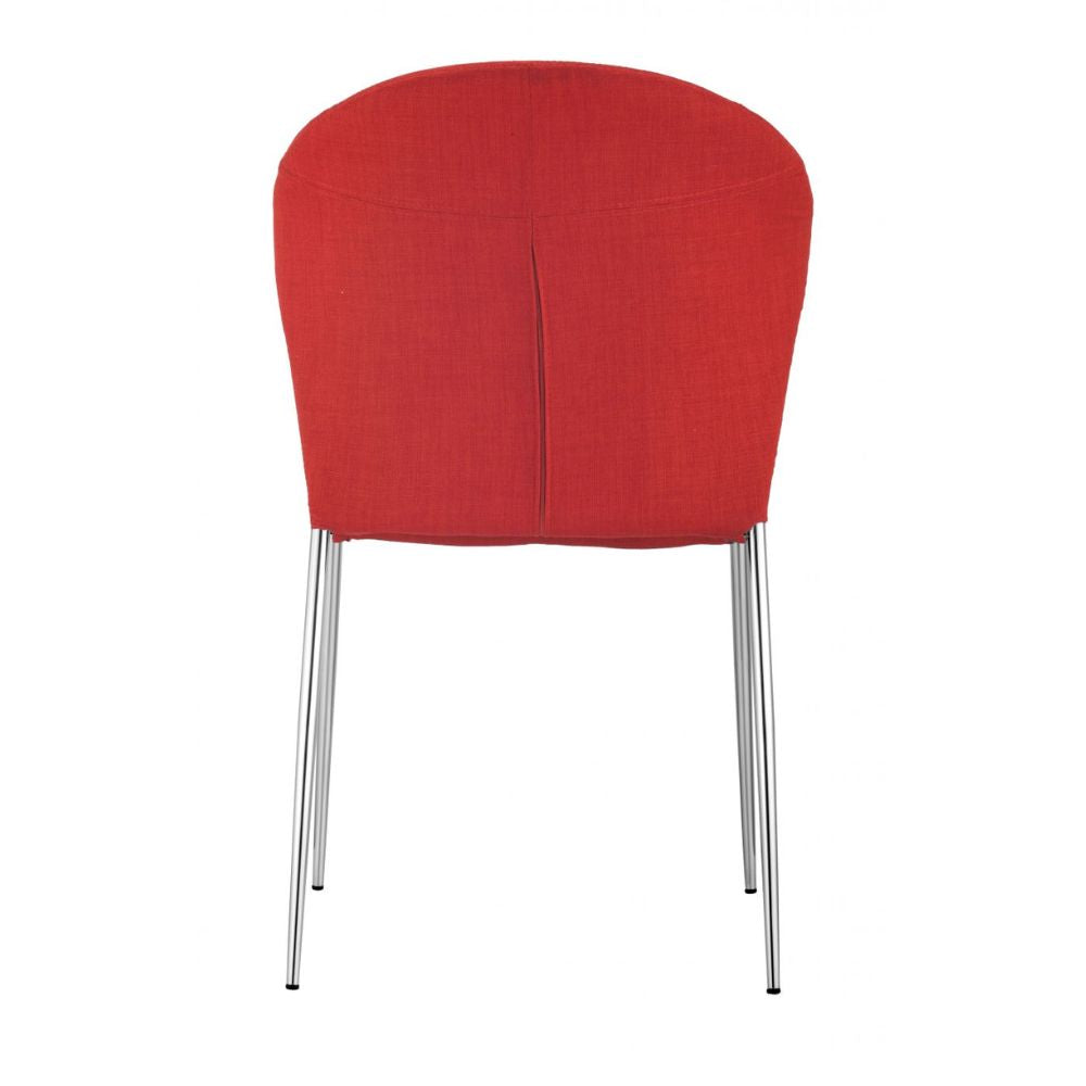 Silla Moderna para Comedor | Base Acero Cromado | Naranja | Tejido 100% Poliéster | Interior Casa Sala de Estar Restaurante Cafetería Zona de Comida Hotel Banquetes Descanso Decoración Casual Comedor Cocina Moderna SILLA NOGAL BEAT OULU